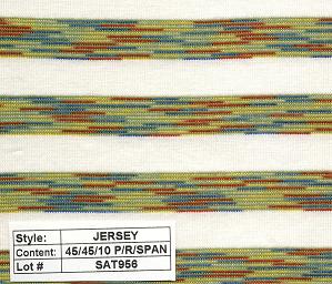 Jersey poly rayon spandex Multi Color Stripe 1/2''